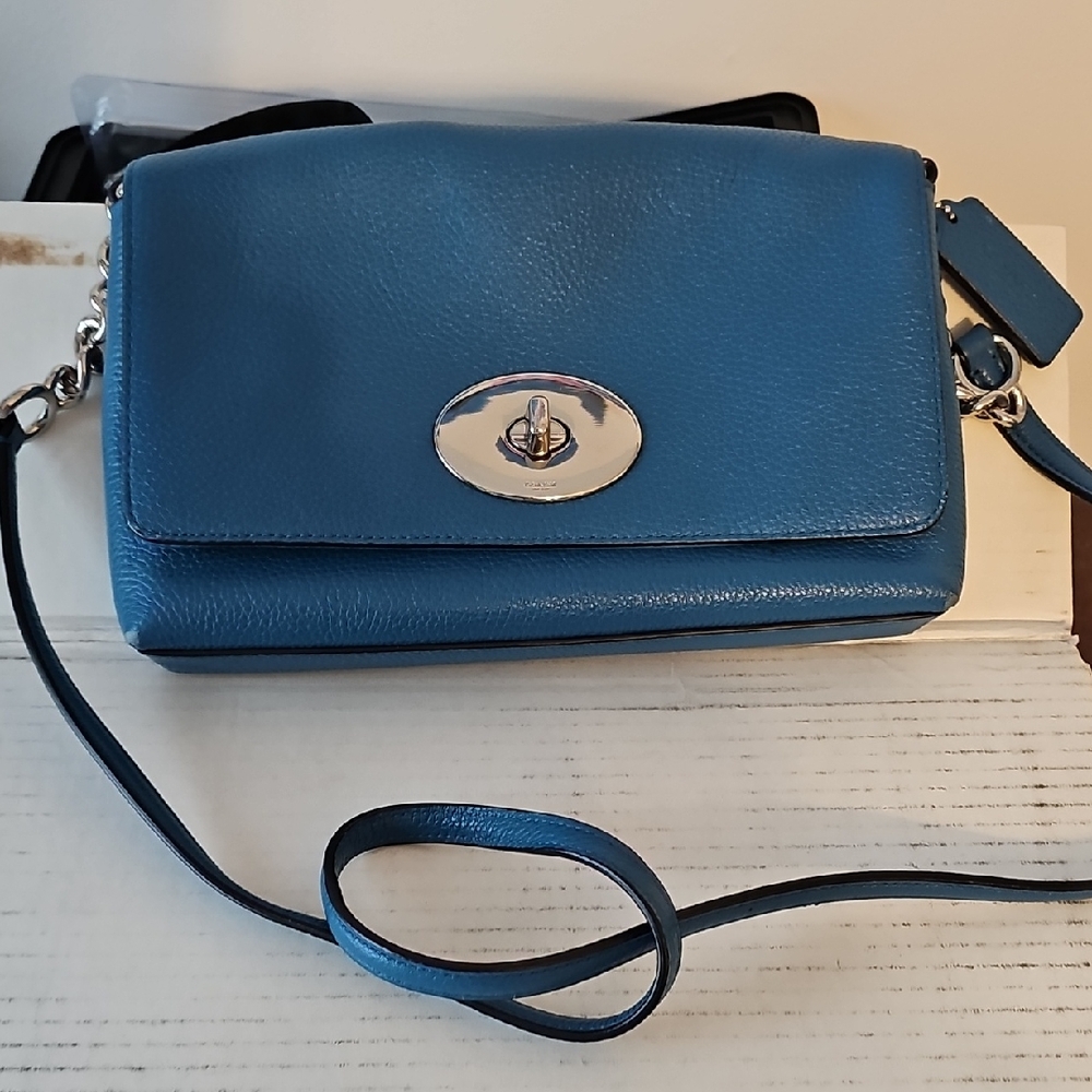 Coach Blue Leather Crossbody Bag